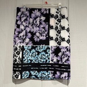 White House Black Market Floral Skirt